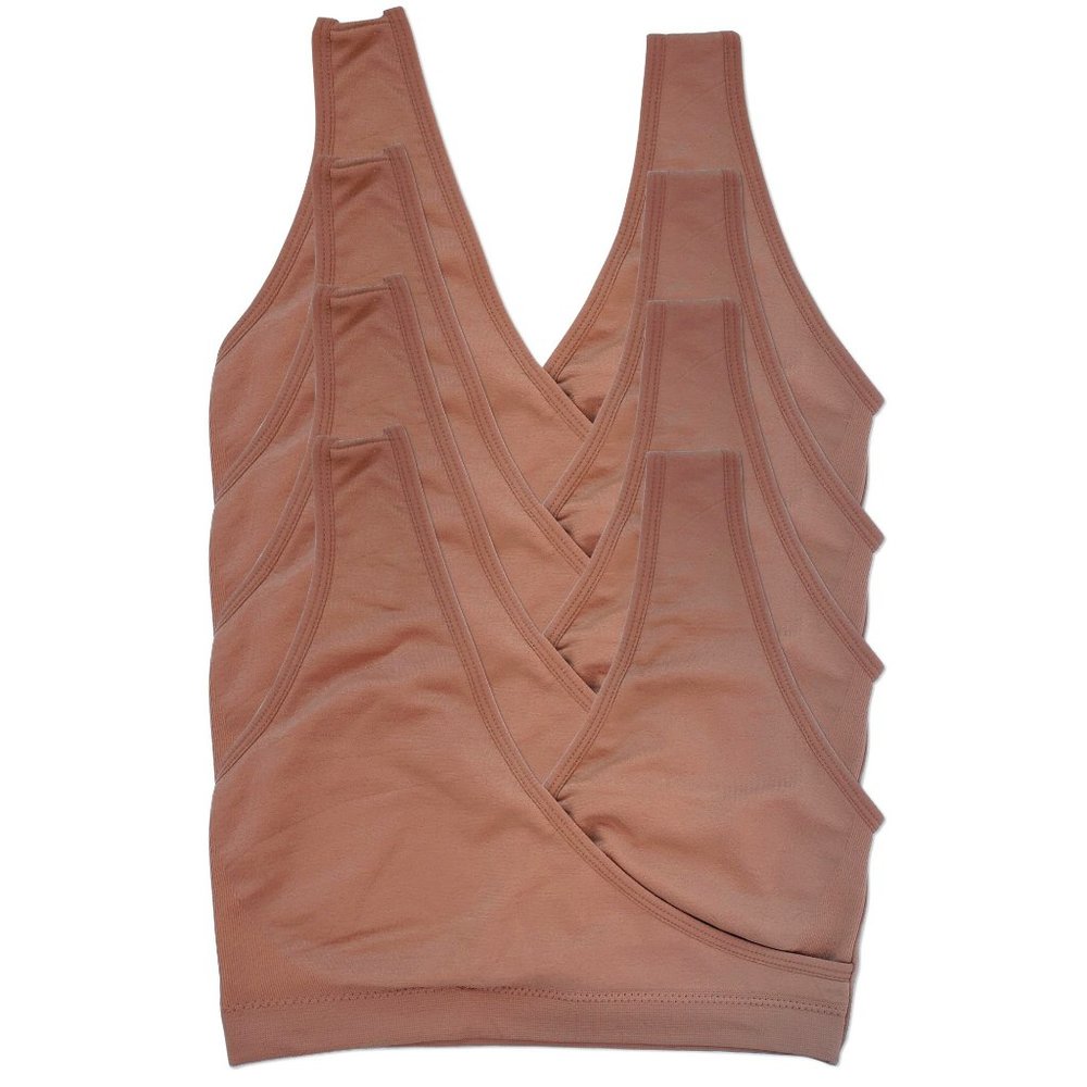 4 Pack Sleeping Nursing Cross Front Maternity Bra A1 Caramel New NWB